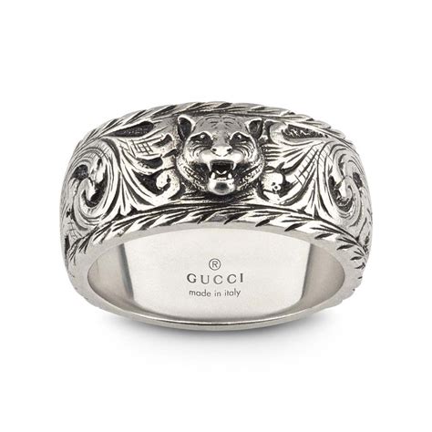 gucci ring mens sale|Gucci men's feline ring.